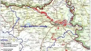 Jedna z map mająca pokazywać rozmieszczenie pół minowych we wschodniej Chorwacji opublikowana przez samych Chorwatów