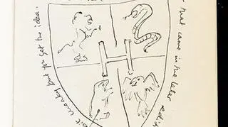 Jedna ze stron "Harry'ego Pottera i Kamienia Filozoficznego" z adnotacjami pisarki