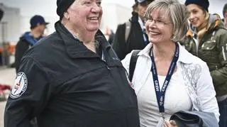 Joe Kittinger, zdobywca poprzedniego rekordu świata z 1960 roku i mama skoczka Eva Baumgartner