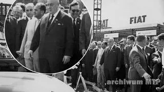 Józef Cyrankiewicz przygląda się jaguarowi