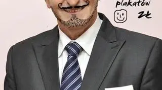 Kandydat z wąsami i brodą