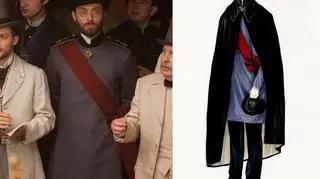 Karenin (Jude Law) był surowy, zimny i sztywny, dlatego to, co nosił było niemal jak klasztorny habit