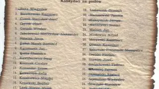 Karta do głosowania z 4 czerwca 1989 (internauta Krzysztof)