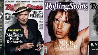 Keith Richards i Mick Jagger kiedyś i dziś na okładkach "Rolling Stone'a"