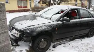 Kieorwca audi nie uciekł daleko z miejsca zdarzenia (Mario/ratownictwo.opole.pl/Kontakt TVN24)