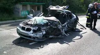 Kierowca mitsubishi zginął na miejscu