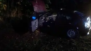 Kierowca stracił panowanie nad autem i wpadł do rowu