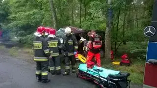 Kierowca został zabrany do szpitala