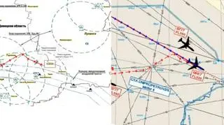 Kierunek lotu MH17 nad Ukrainą 