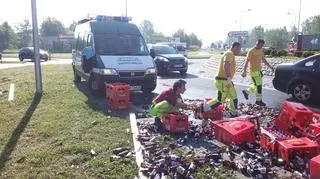 Kolizja na rondzie w Legnicy