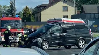 Kolizja z udziałem samochodu SOP w okolicach Rzgowa