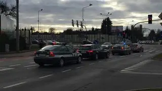 Kolumna Żandarmerii Wojskowej z wiceszefem MON w Szczecinie, 28.11.2016