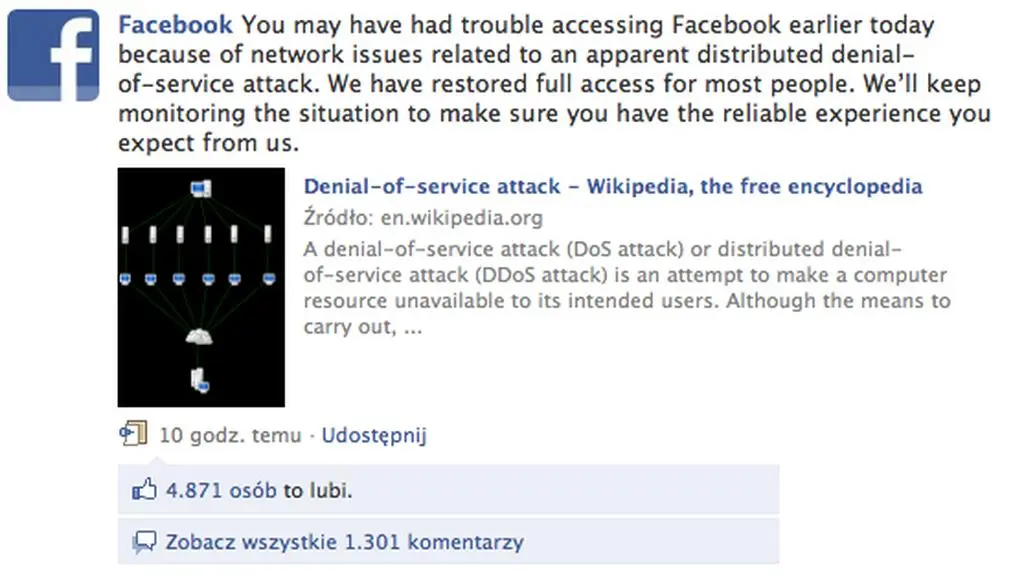 Komu podobała się awaria Facebooka? / www.facebook.com