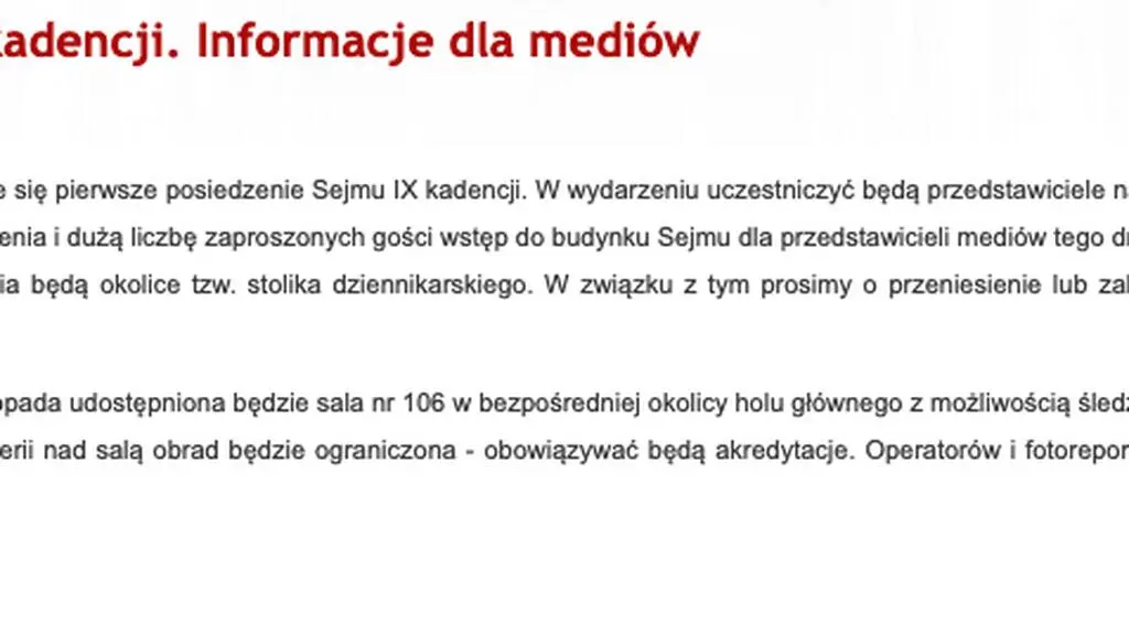 Komunikat Centrum Informacyjnego Sejmu
