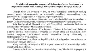 Komunikat MSZ Białorusi