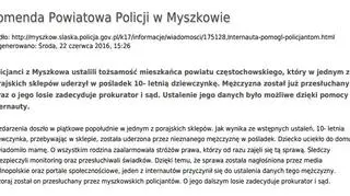 Komunikat policji w Myszkowie