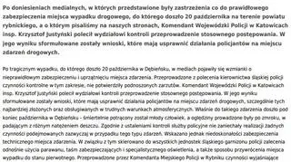 Komunikat śląskiej policji po wewnętrznej kontroli