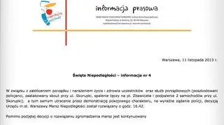 Komunikat Urzędu Miasta w spr