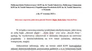 Komunikat wystosowała dyrektor szkoły, Monika Więckowska 