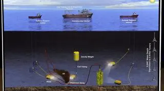 Koncern BP opublikował grafikę pokazującą rozmieszczenie poszczególnych urządzeń (fot. PAP/EPA)
