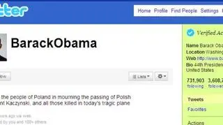 Kondolencje prezydenta USA na Twitterze