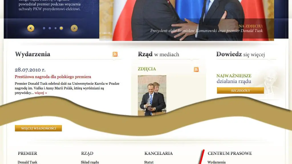 Krok pierwszy - link u dołu strony KPRM