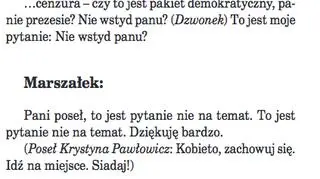 Krystyna Pawłowicz w czasie sejmowej debaty 
