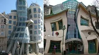 Krzywe domy w Pradze (L) i Sopocie (fot. sxc.hu, TVN24)