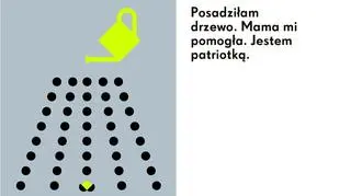 Książka to zdania-hasła i towarzyszące im plakaty