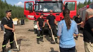 Księżniczka Wiktoria z polskimi strażakami