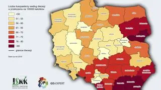 Liczba duszpasterzy w przeliczeniu na 100 tys. katolików