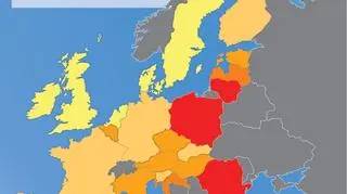 Liczba ofiar wypadków drogowych w przeliczeniu na milion mieszkańców