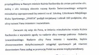 List burmistrza do Roberta Lewandowskiego