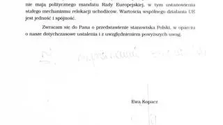 List Ewy Kopacz do premiera Czech Bohuslava Sobotki - druga strona
