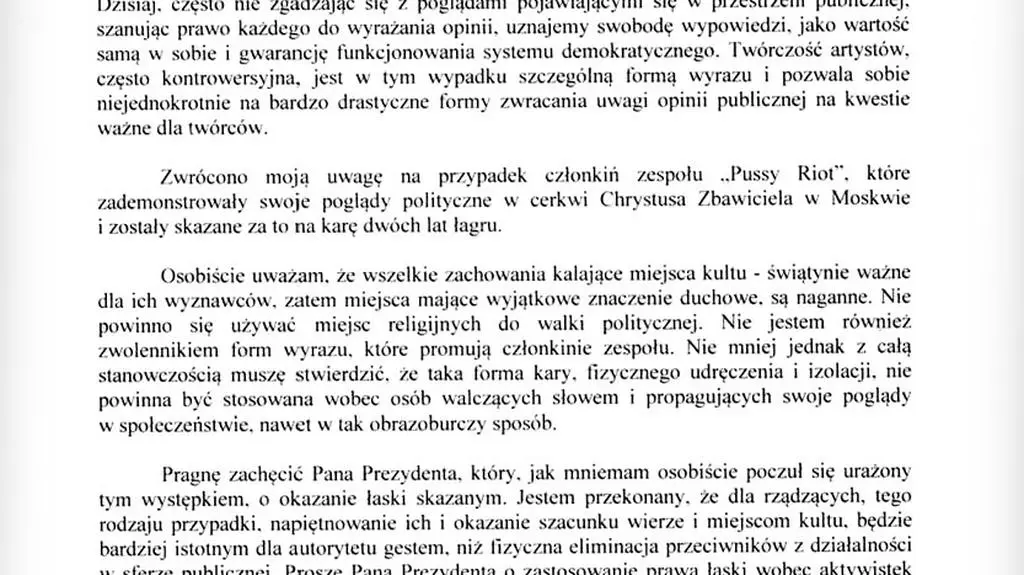 List Lecha Wałęsy do Putna