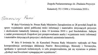 List Macieja Laska do zespołu parlamentarnego Antoniego Macierewicza