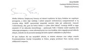 List Marka Prawdy do Jerzego Owsiaka