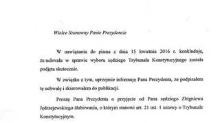 List marszałka Sejmu do prezydenta z 18 kwietnia