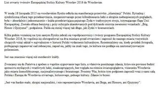 List otwarty twórców ESK: jest nas znacznie więcej niż morderców kukły