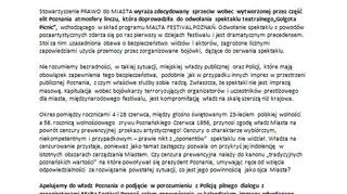 List stowarzyszenia Prawo do Miasta