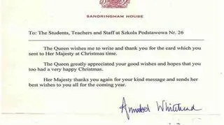 List z Pałacu Sandringham