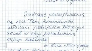 List z podziękowaniami