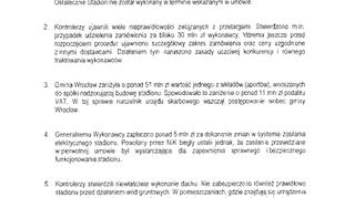 Lista nieprawidłowości we wrocłąwskie spółce Wrocław 2012