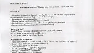 Lista organizatorów i współorganizatorów konkursu