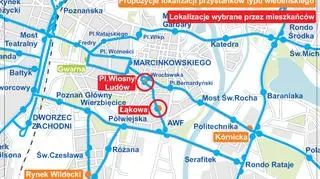 Lokalizacje nowych przystanków wiedeńśkich