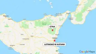 Lotnisko w Katanii i wulkan Etna na Sycylii