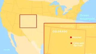 Mapa Colorado z zaznaczonymi miejscami ataków