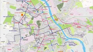 Mapa dojazdu na koncert (ztm.waw.pl)