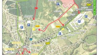 Mapa dojazdu na teren festiwalu