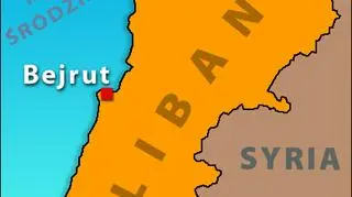 Mapa Libanu i okolic